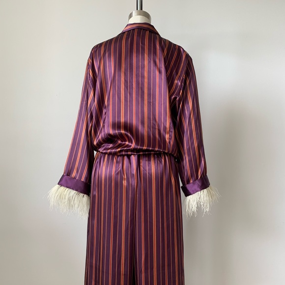 Ostrich feather trim pajama set - Picture 5 of 5